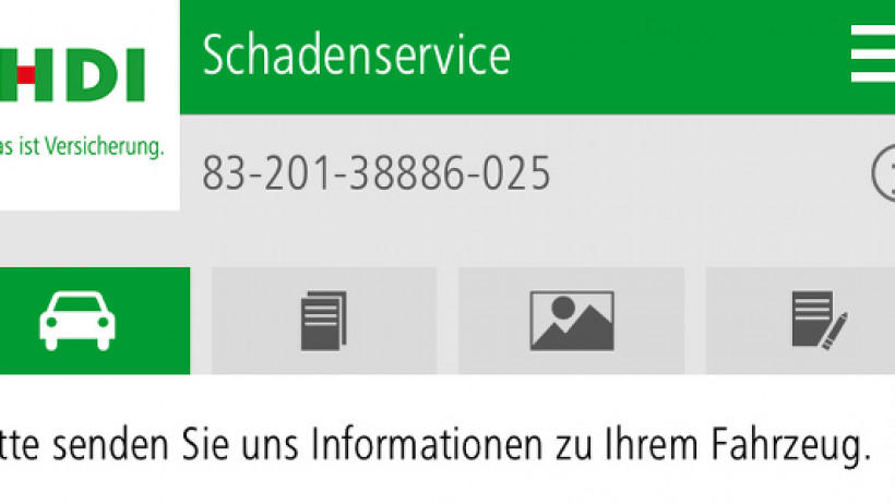 HDI hilft - via App zur Schadenregulierung HDI hilft - via App zur Schadenregulierung