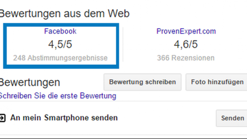 Facebook-Bewertungen erscheinen jetzt in der Google-Suche Facebook-Bewertungen erscheinen jetzt in der Google-Suche