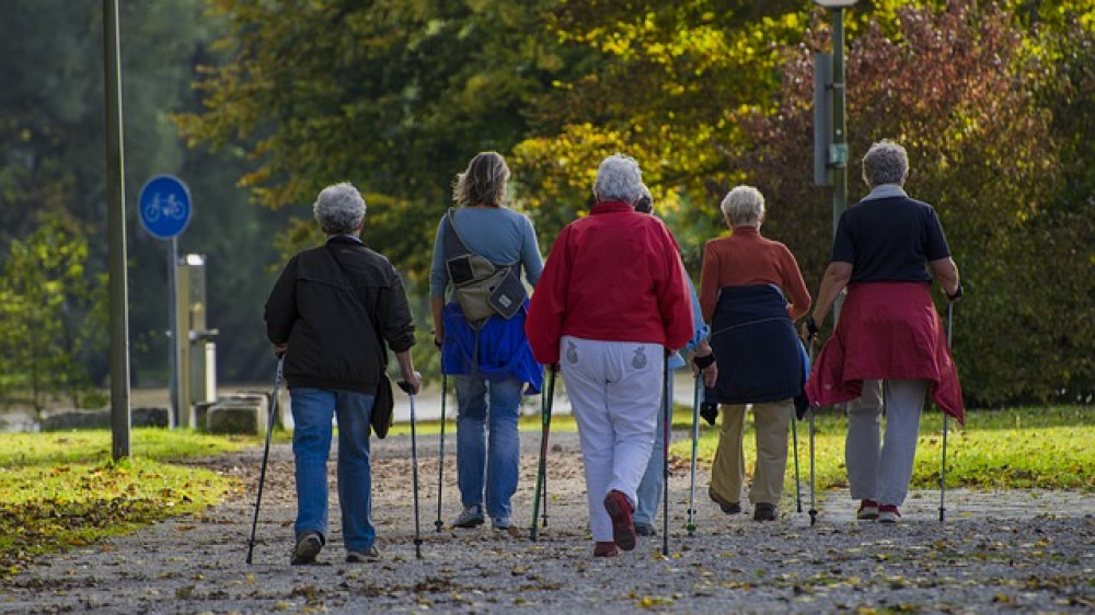 Seniorinnen beim Nordic Walking (Symbolbild). In Deutschland ist die sogenannte Gender Pensions Gap besonders groß.