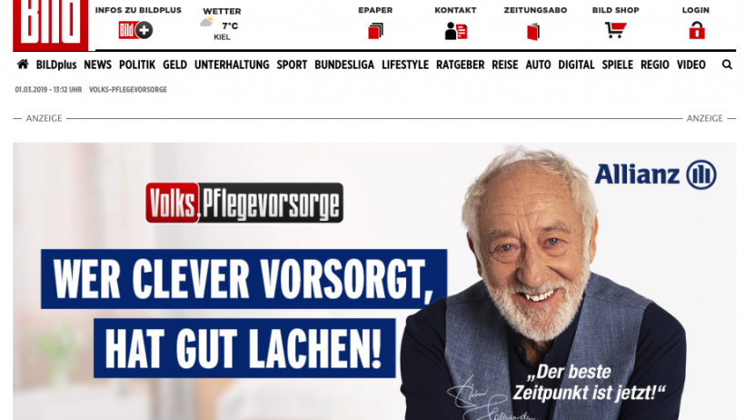 Allianz wirbt mit Dieter Hallervorden Allianz wirbt mit Dieter Hallervorden