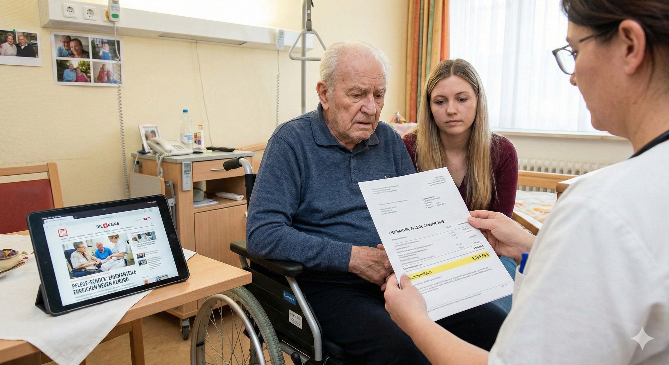 Pflegeversicherung: Eigenanteile für Pflege springen auf Rekordwert