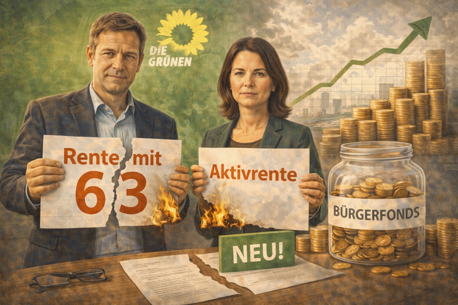 Grüne wollen Rente mit 63 & Aktivrente abschaffen und Bürgerfonds einführen