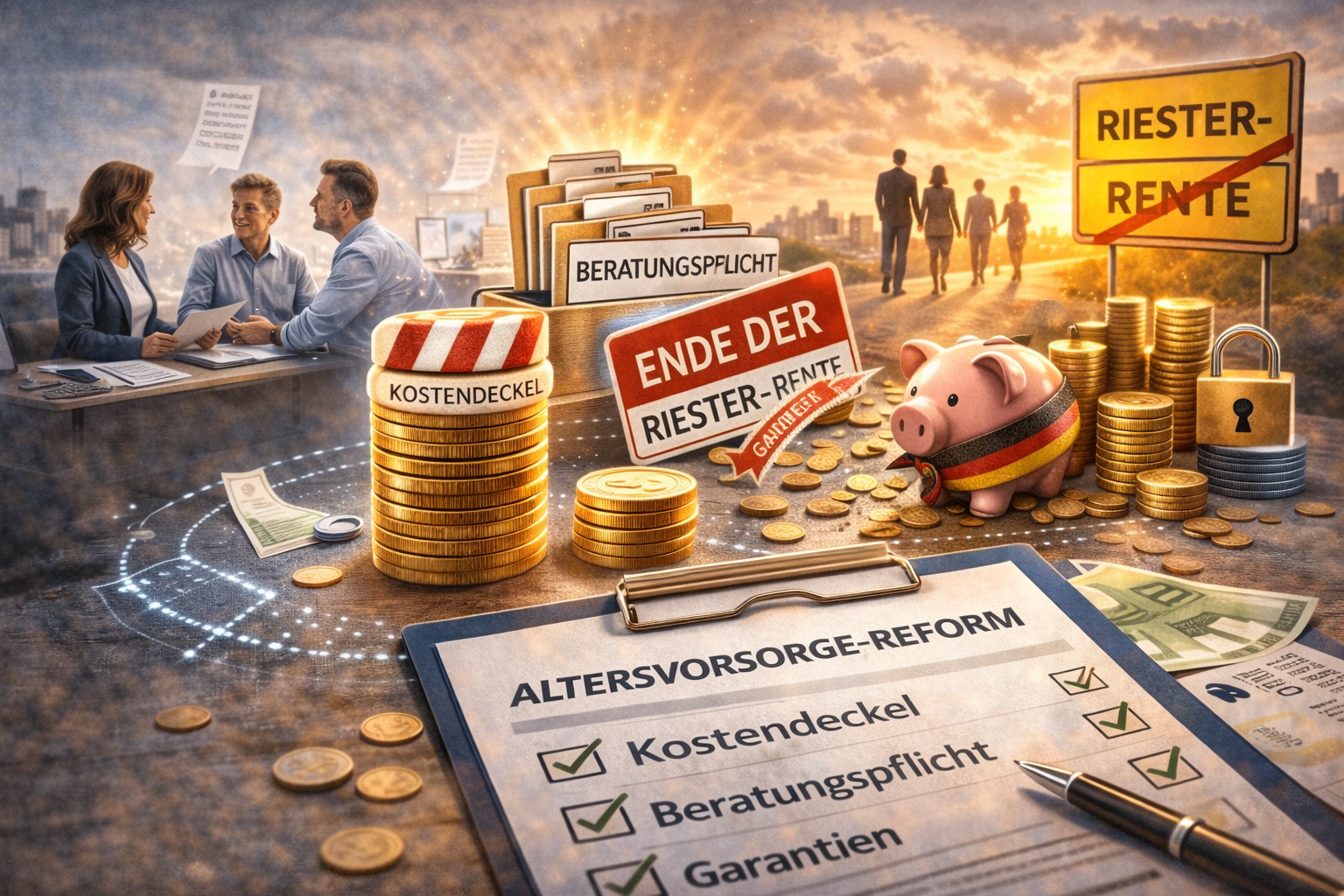 Altersvorsorge-Reform: Kostendeckel, Beratungspflicht, Garantien und Ende der Riester-Rente