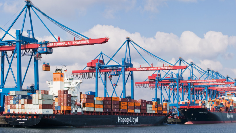 Hapag-Lloyd-Trio am Container Terminal Hapag-Lloyd-Trio am Container Terminal